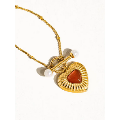 Havana 18K Non-Tarnish Vintage Heart Chain Necklace - PABOOM