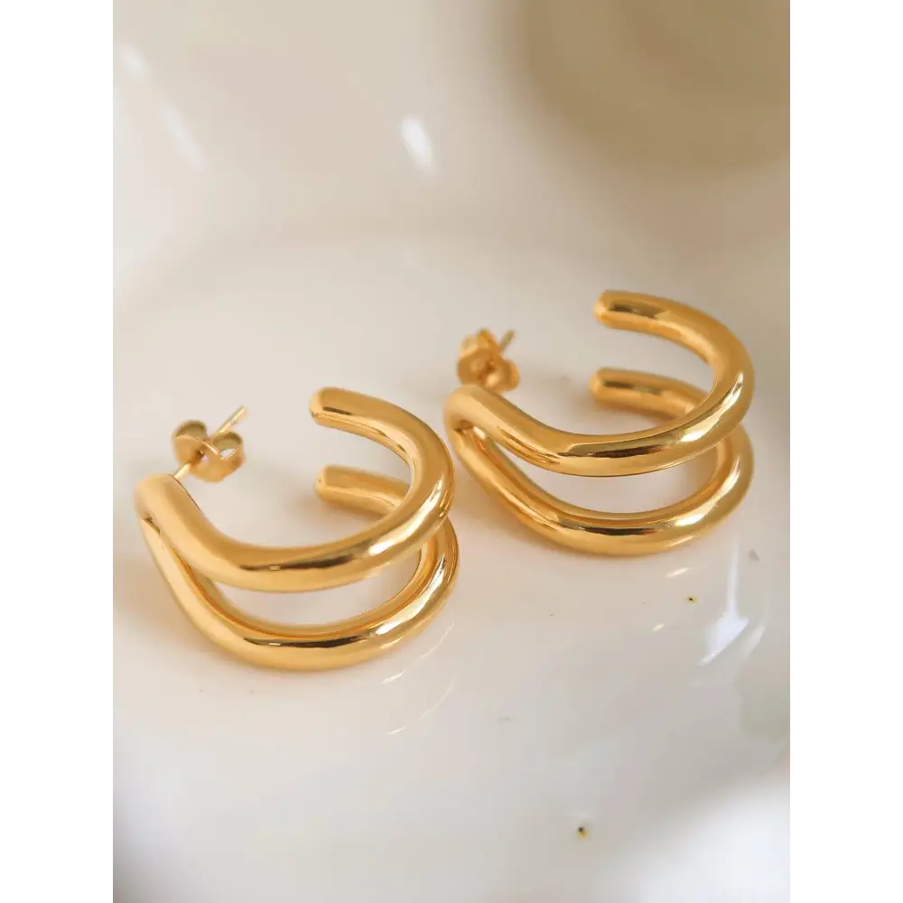 Maiq Accessories - Lucille Double C Hoop Earring Yellow