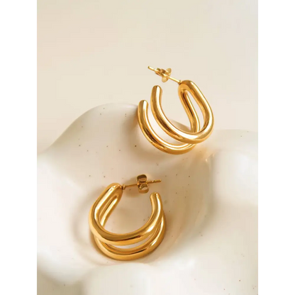 Maiq Accessories - Lucille Double C Hoop Earring Yellow