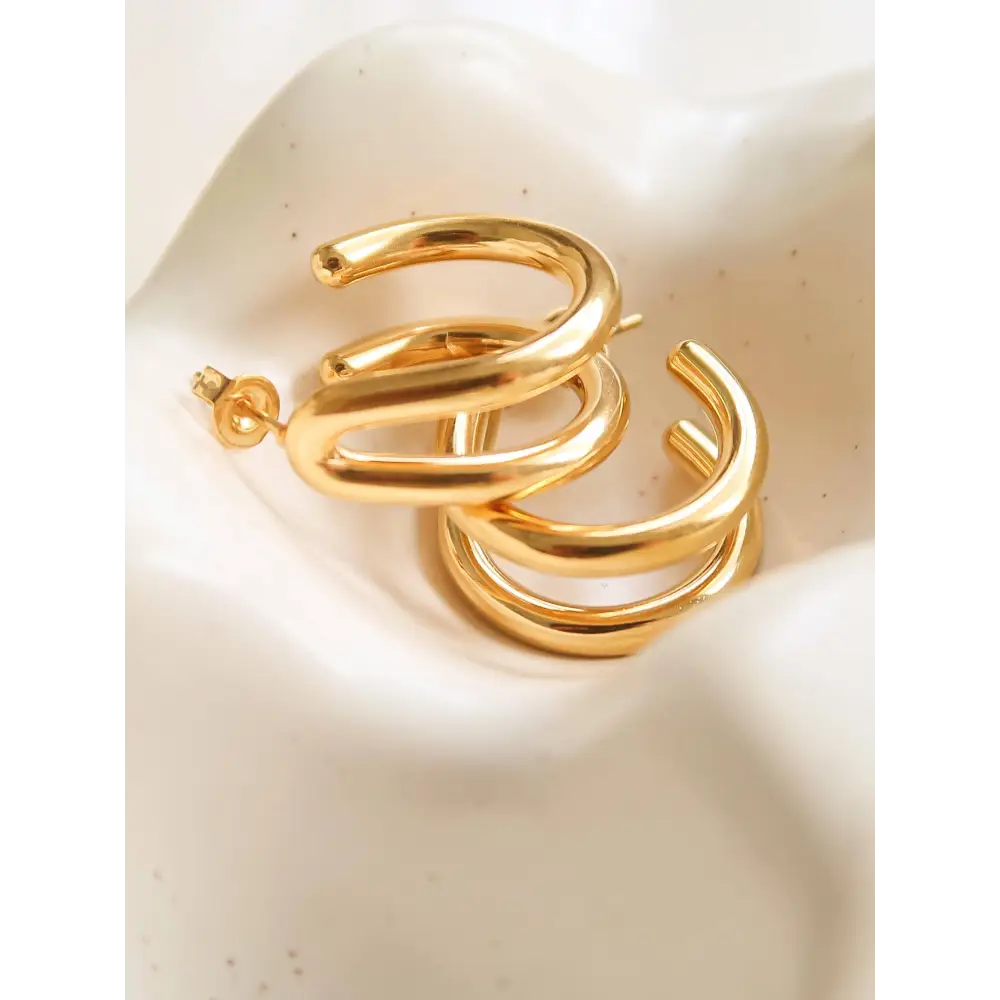 Maiq Accessories - Lucille Double C Hoop Earring Yellow