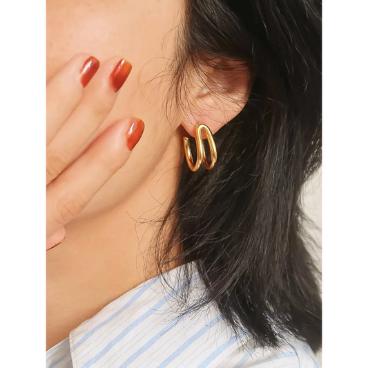 Maiq Accessories - Lucille Double C Hoop Earring Yellow