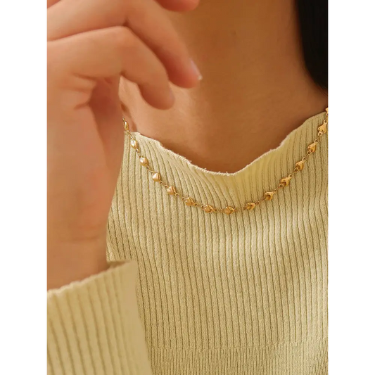 Madeleine Non-Tarnish Petite Heart Chain Bracelet & Necklace - PABOOM