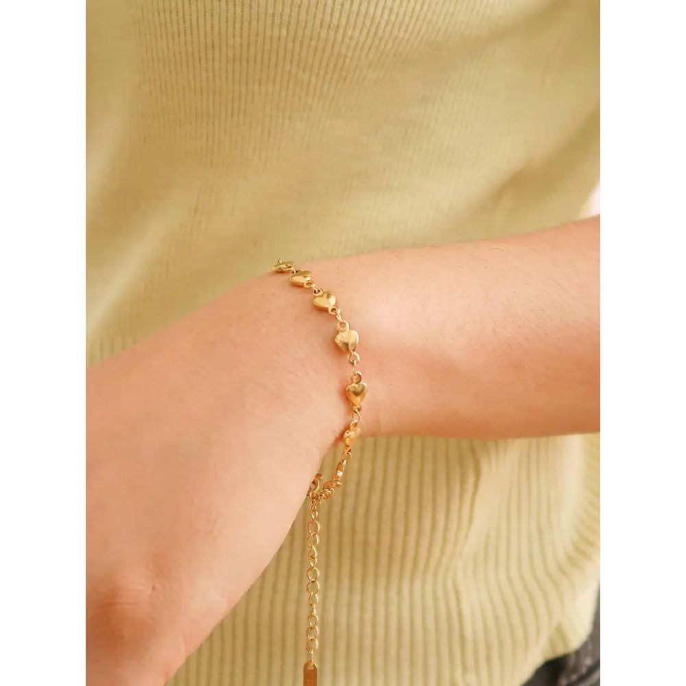 Madeleine Non-Tarnish Petite Heart Chain Bracelet & Necklace - PABOOM
