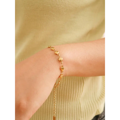 Madeleine Non-Tarnish Petite Heart Chain Bracelet & Necklace - PABOOM