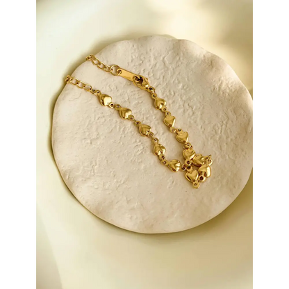 Madeleine Non-Tarnish Petite Heart Chain Bracelet & Necklace - PABOOM