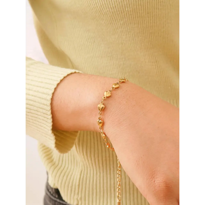 Madeleine Non-Tarnish Petite Heart Chain Bracelet & Necklace - PABOOM