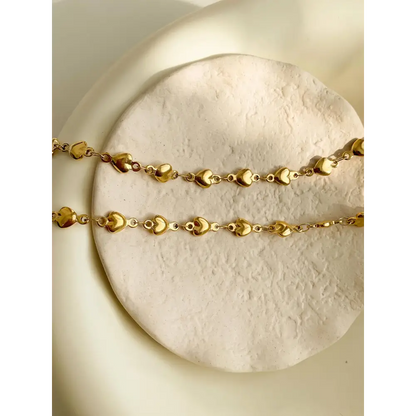 Madeleine Non-Tarnish Petite Heart Chain Bracelet & Necklace - PABOOM