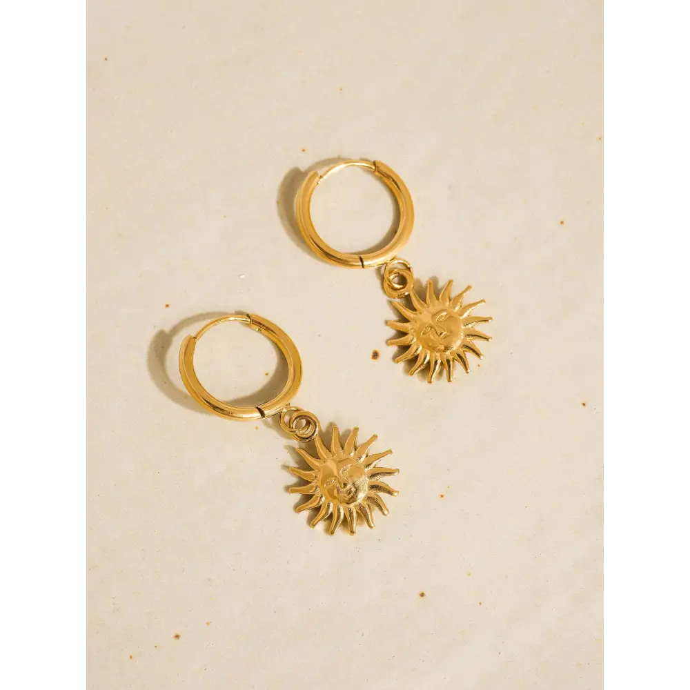 Maiq Accessories - Pascale Sun hoop Earring Yellow Gold