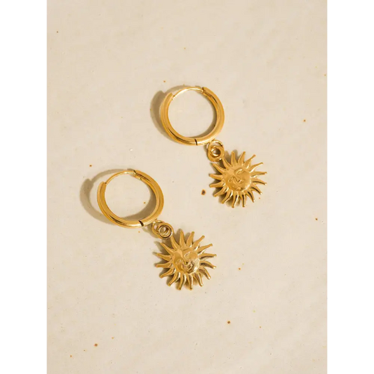 Maiq Accessories - Pascale Sun hoop Earring Yellow Gold