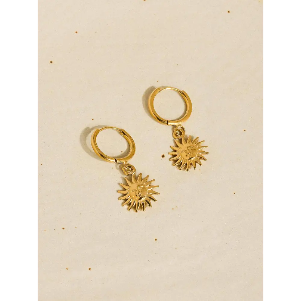 Maiq Accessories - Pascale Sun hoop Earring Yellow Gold