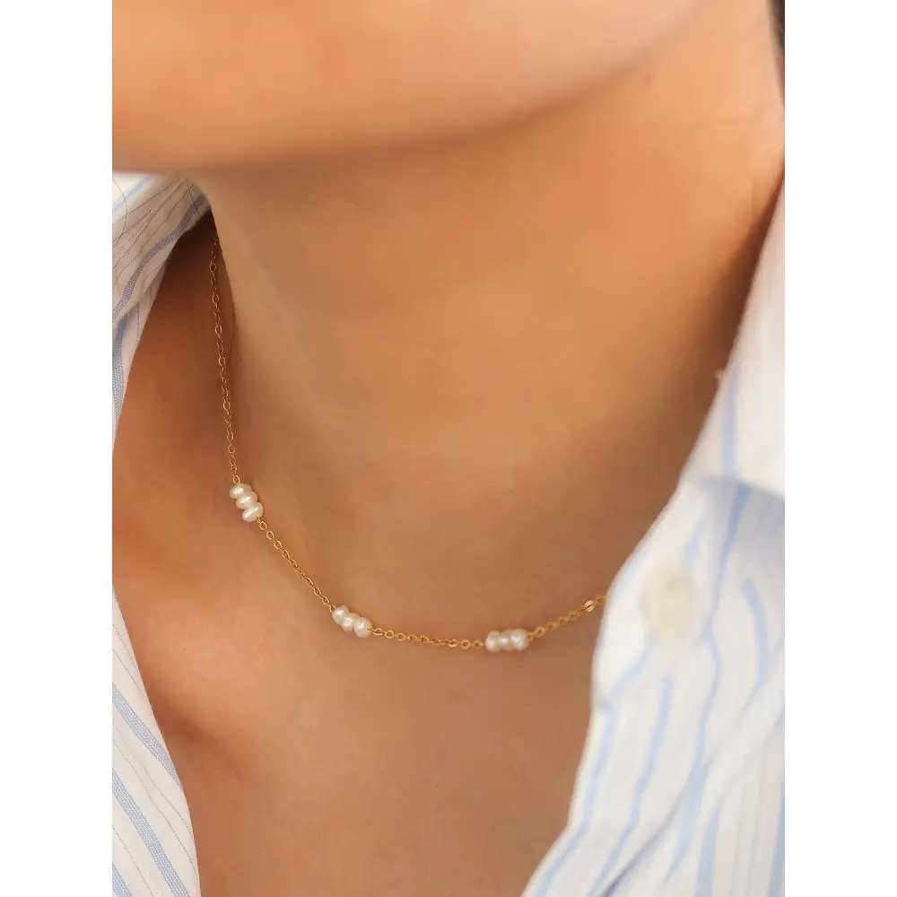 Maiq Accessories - Petite Pearl Choker Yellow Gold / Leilani-Multi