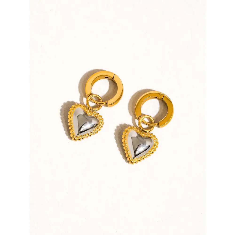 Maiq Accessories - Savon Two Tone Classic Heart Earring Multi-Coloured