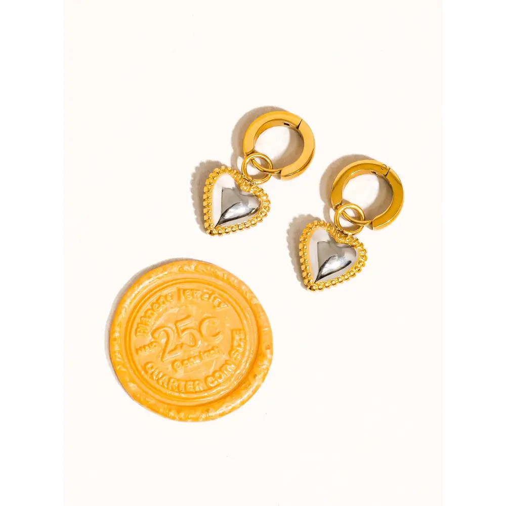 Maiq Accessories - Savon Two Tone Classic Heart Earring Multi-Coloured