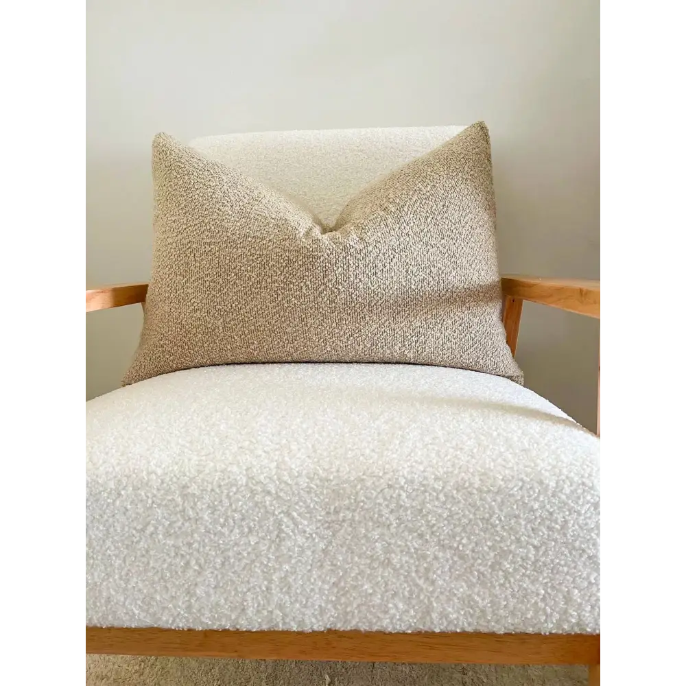 Boucle Lumbar Cushion Cover Beige - PABOOM