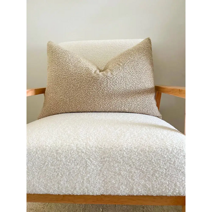 Boucle Lumbar Cushion Cover Beige - PABOOM
