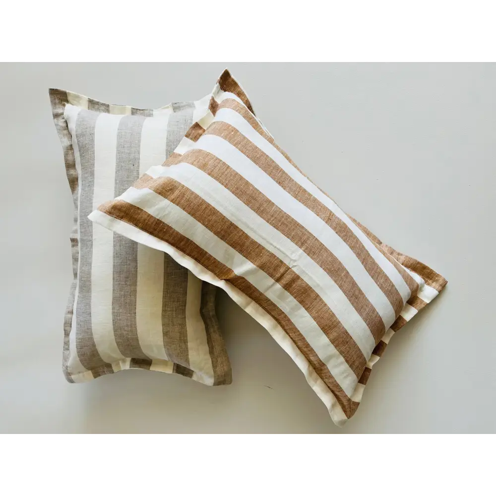 Flange Linen Lumbar Cushion Cover - PABOOM