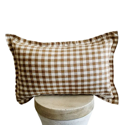 Flange Linen Lumbar Cushion Cover - PABOOM