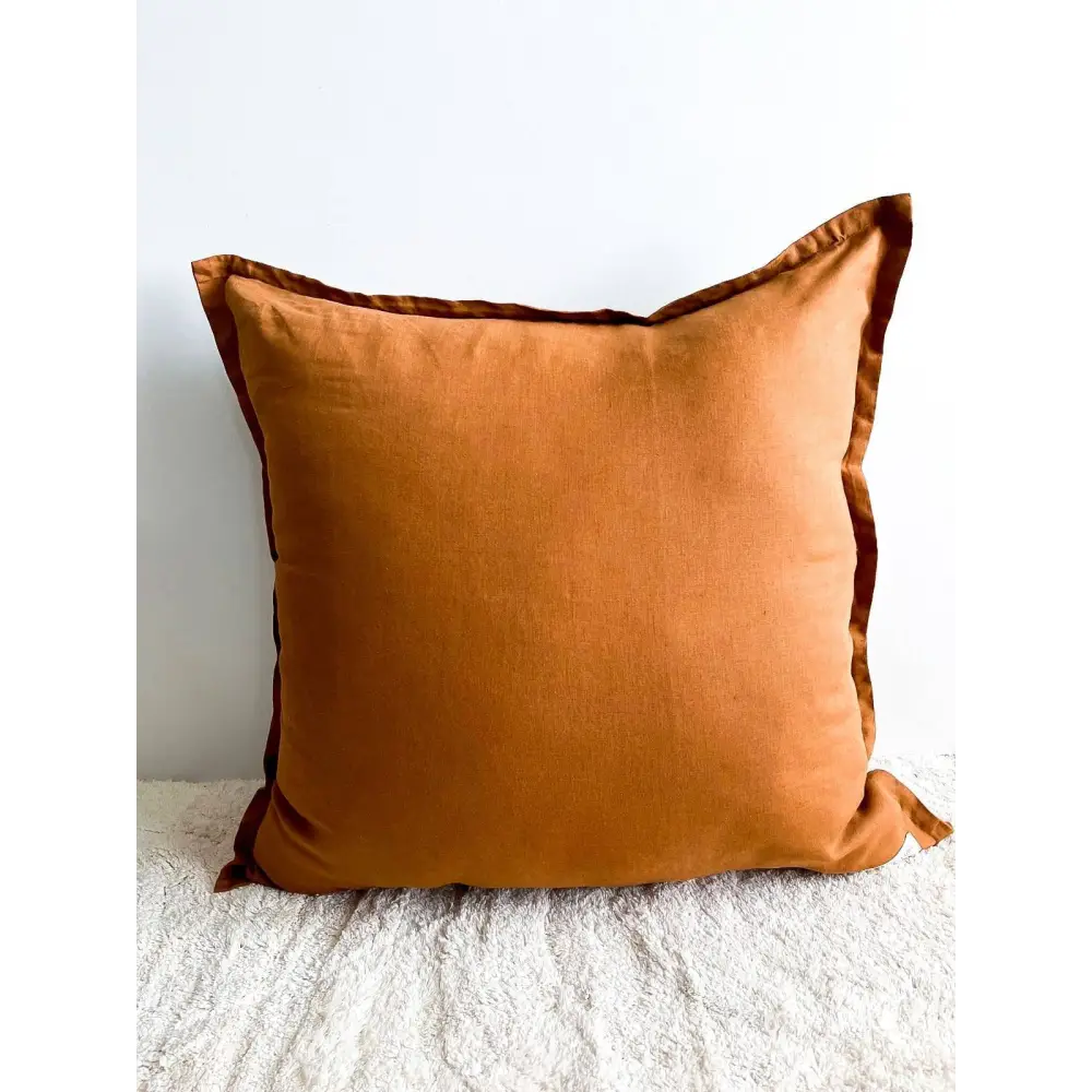 Linen Euro Cushion Cover Tobacco - PABOOM