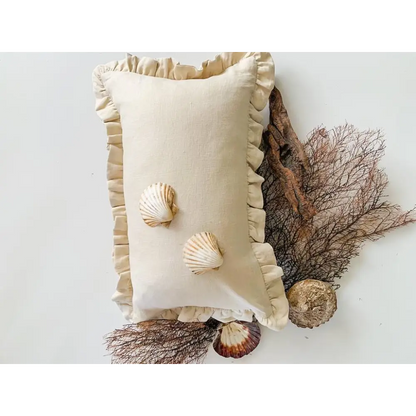 Linen Lumbar Ruffle Cushion Cover - PABOOM