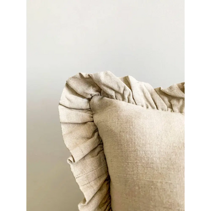 Linen Lumbar Ruffle Cushion Cover - PABOOM