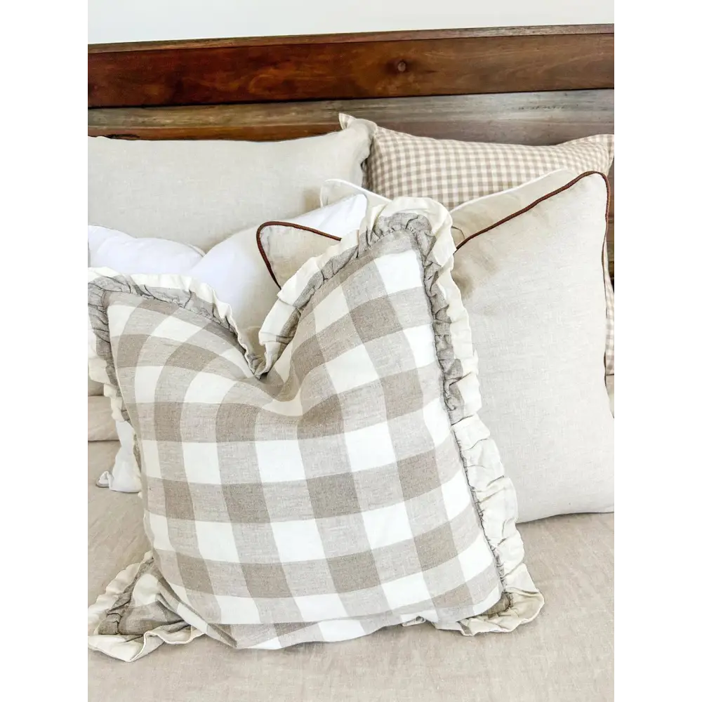 Linen Ruffle Cushion Cover - PABOOM