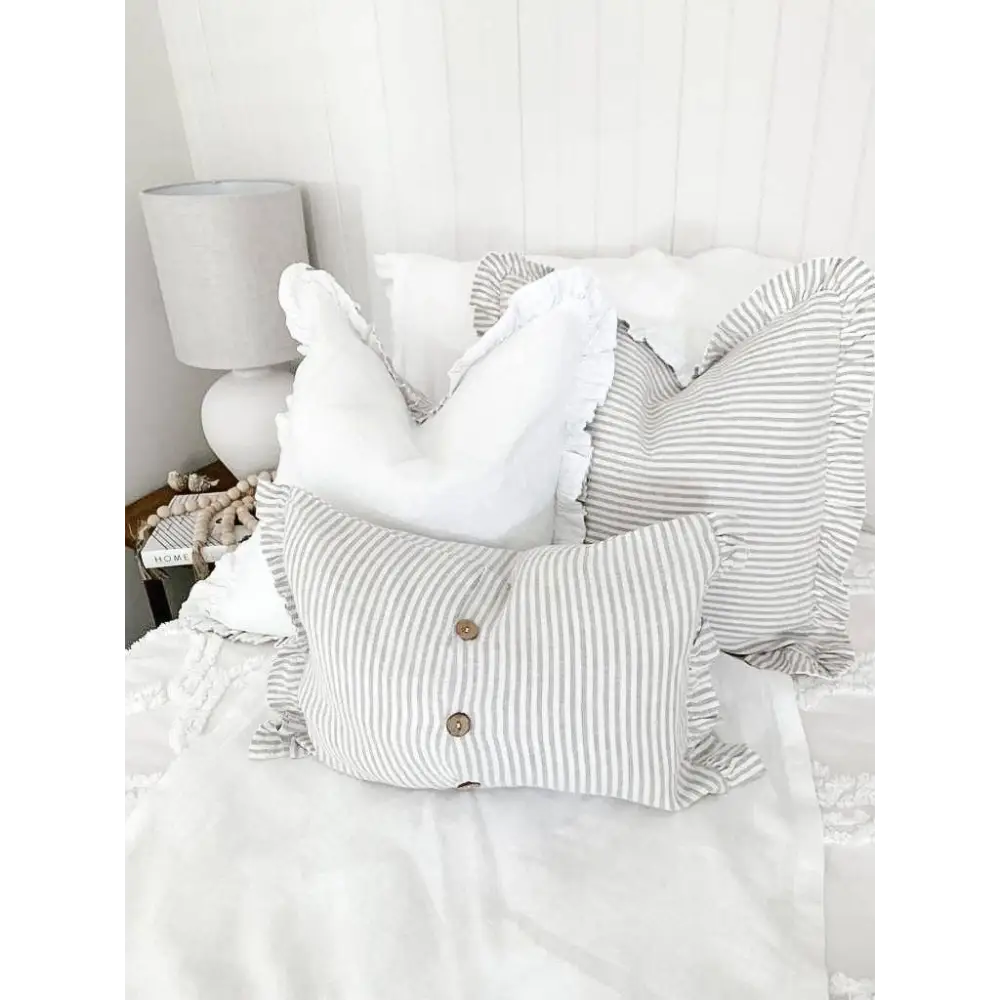 Linen Ruffle Cushion Cover - PABOOM