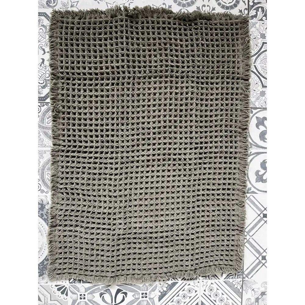 Microfiber Waffle Non slip Bath Mat Camel - PABOOM