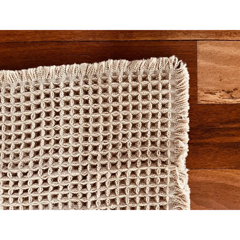 Microfiber Waffle Non slip Bath Mat Camel - PABOOM