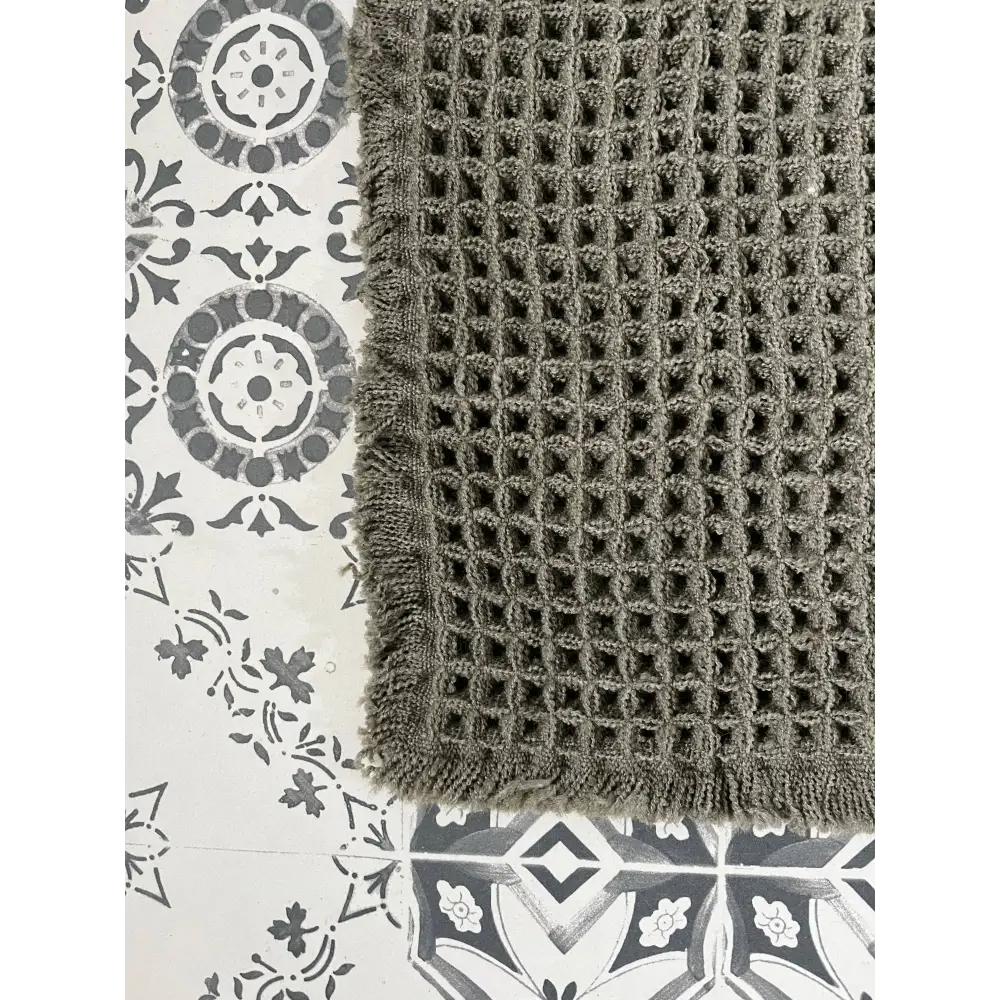 Microfiber Waffle Non slip Bath Mat Camel - PABOOM