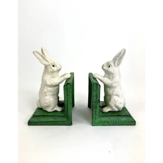 McGowan & Rutherford Ltd - Antique White Rabbit Bookends