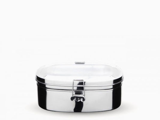 Onyx medium stainless steel sandwich container stacked and closed - PABOOM