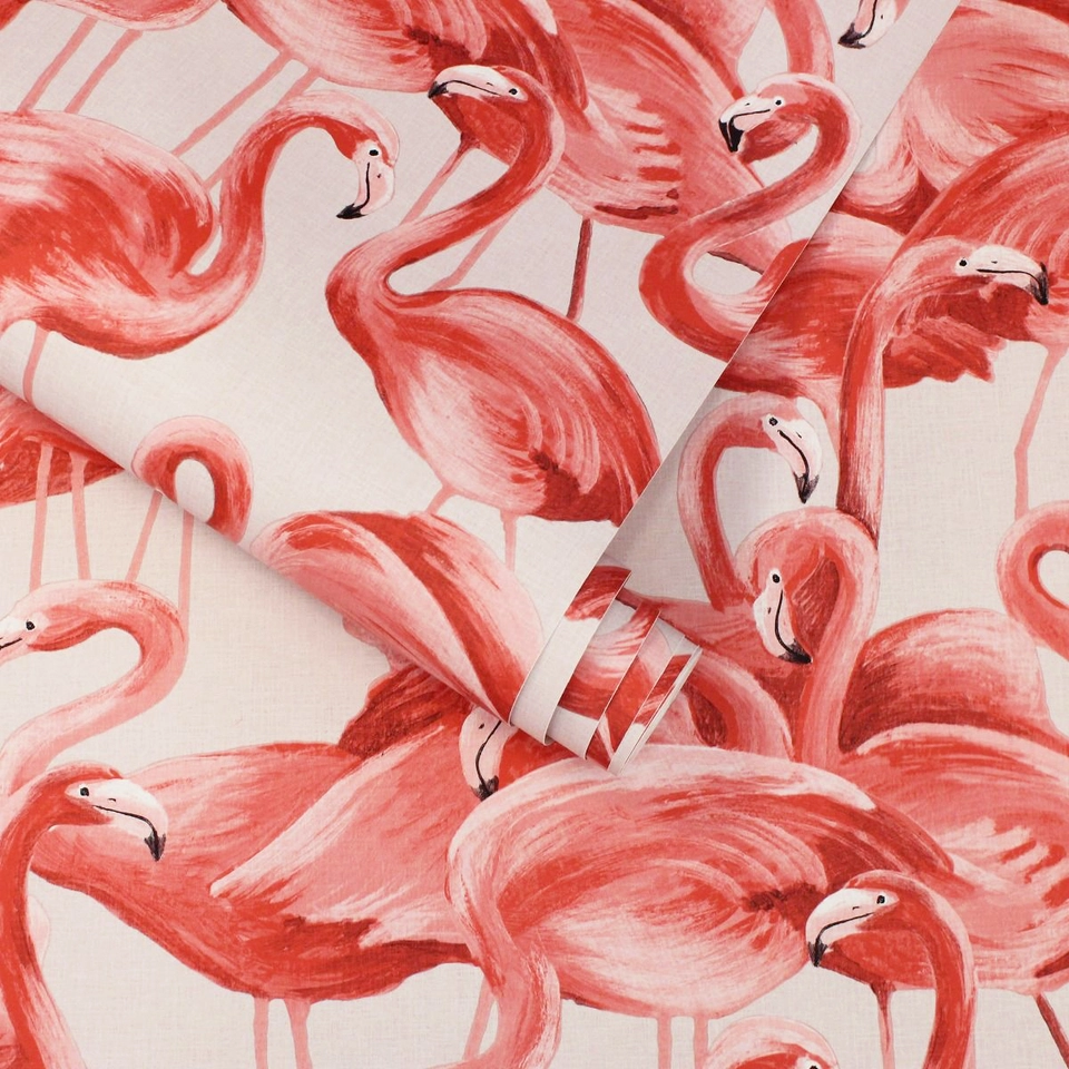 Flamingo Cheeky Peel and Stick Wallpaper, 28 sq. ft.