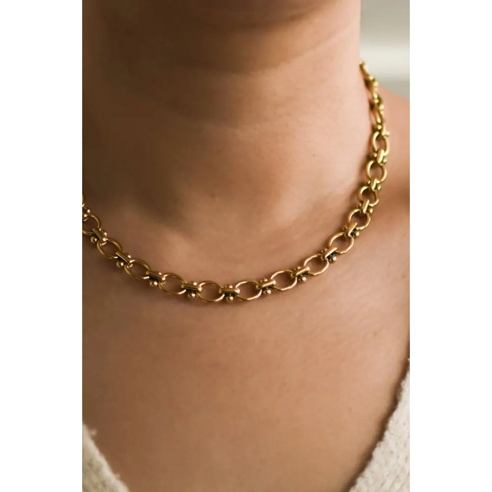 Mia Accessories - 18K Gold Plated Waterproof Stainless Steel Chain Necklace - 7002 S0OX3T7002