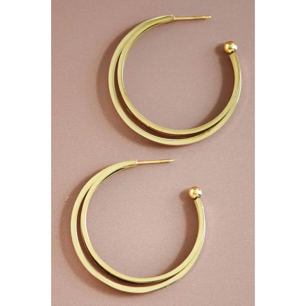 Mia Accessories - 18K Gold Plated Waterproof Stainless Steel Hoop Earrings - 7132 S0OX3T7132