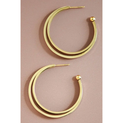 Mia Accessories - 18K Gold Plated Waterproof Stainless Steel Hoop Earrings - 7132 S0OX3T7132