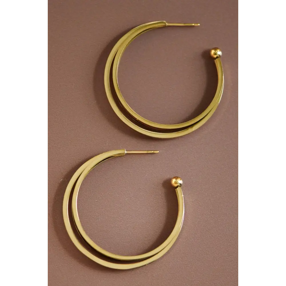 Mia Accessories - 18K Gold Plated Waterproof Stainless Steel Hoop Earrings - 7132 S0OX3T7132
