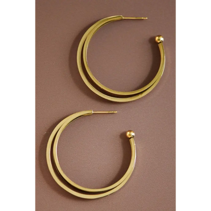 Mia Accessories - 18K Gold Plated Waterproof Stainless Steel Hoop Earrings - 7132 S0OX3T7132