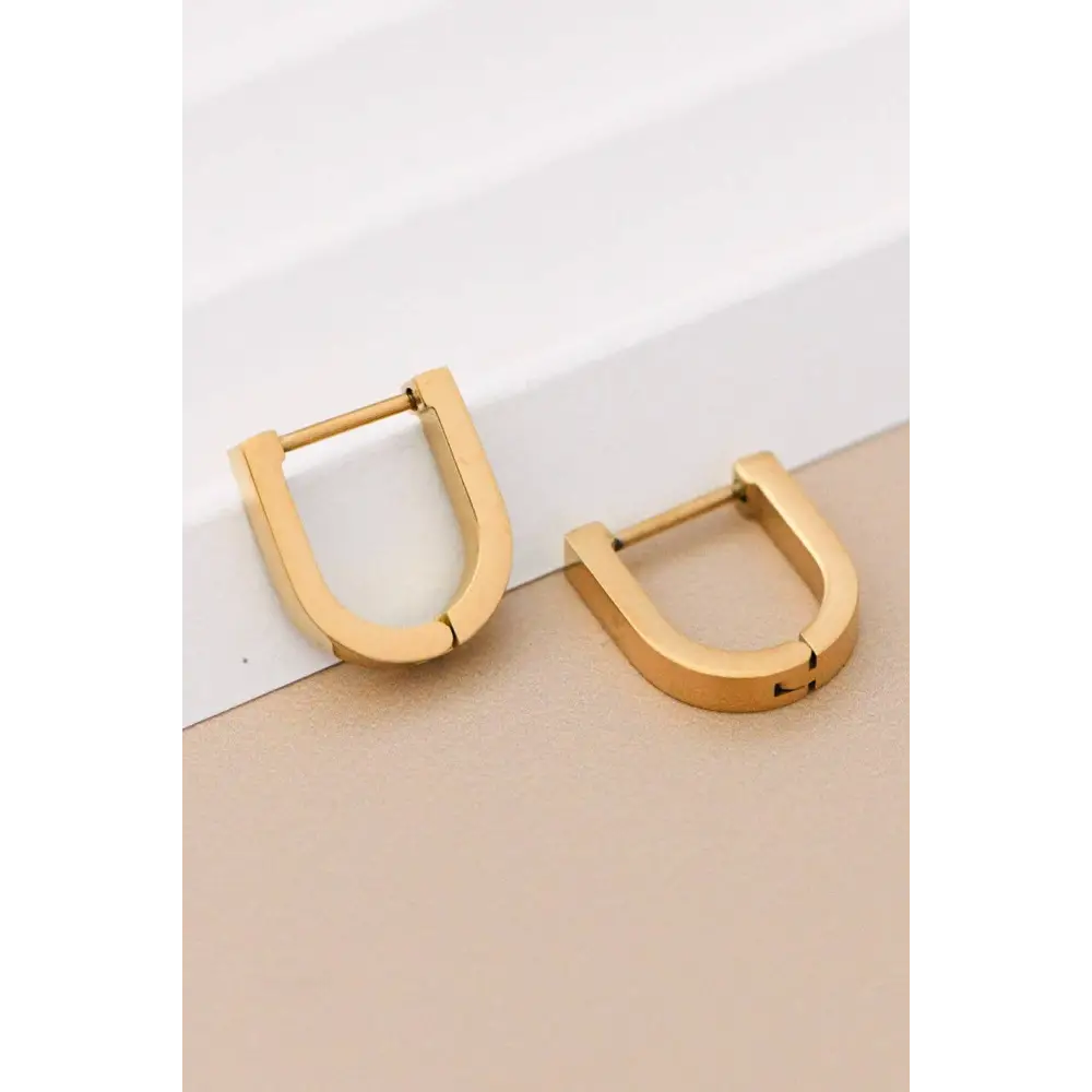 Mia Accessories - 18K Gold Plated Waterproof Stainless Steel Hoop Earrings - 7116 S0OX3T7116