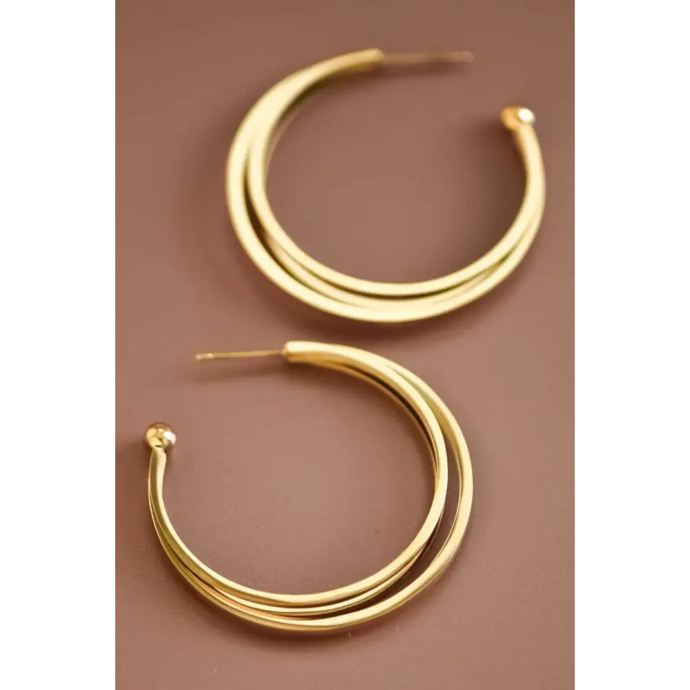 Mia Accessories - 18K Gold Plated Waterproof Stainless Steel Hoop Earrings - 7132 S0OX3T7132