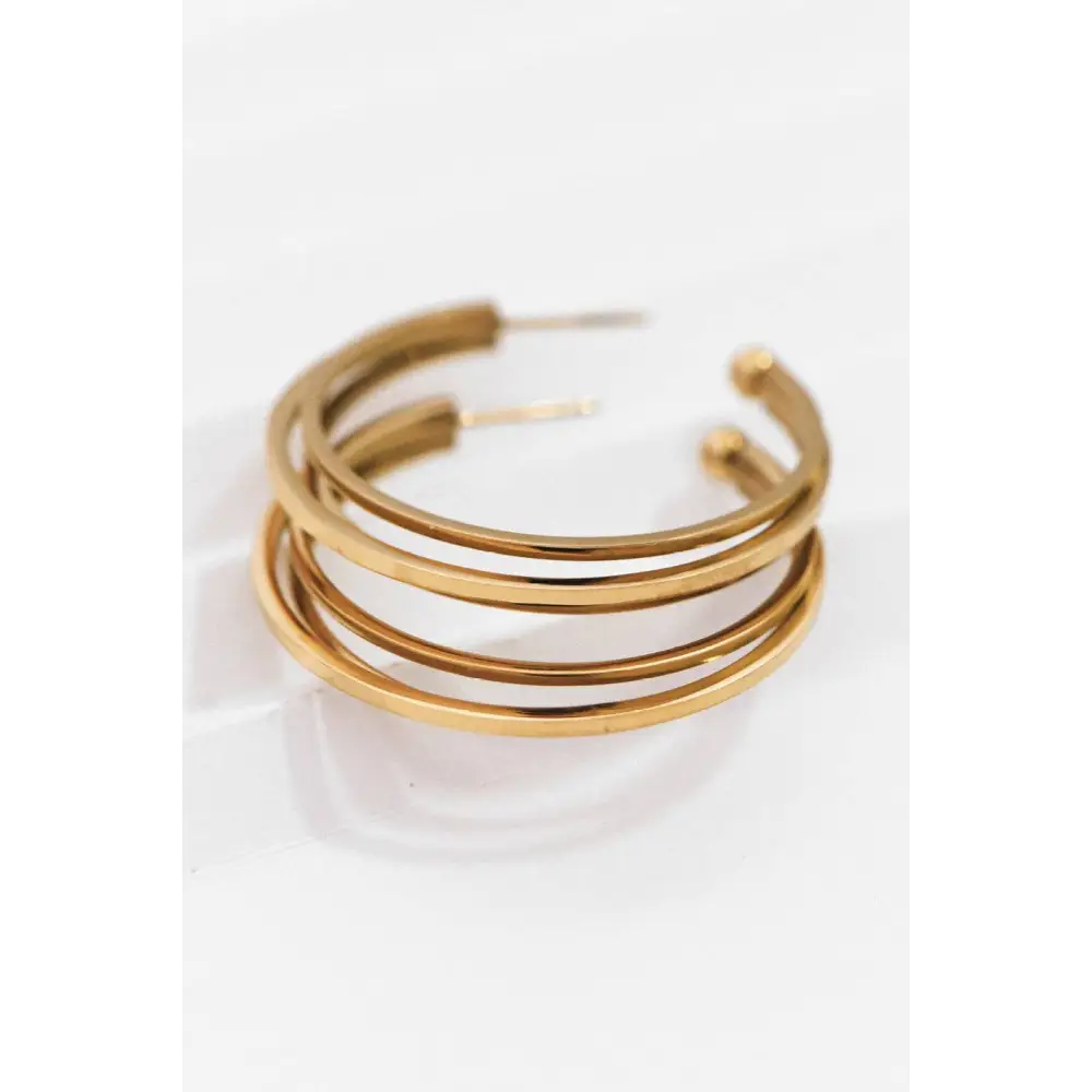 Mia Accessories - 18K Gold Plated Waterproof Stainless Steel Hoop Earrings - 7132 S0OX3T7132