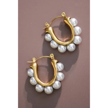 Mia Accessories - 18K Gold Plated Waterproof Stainless Steel Hoop Earrings - 7019 S0OX3T7019