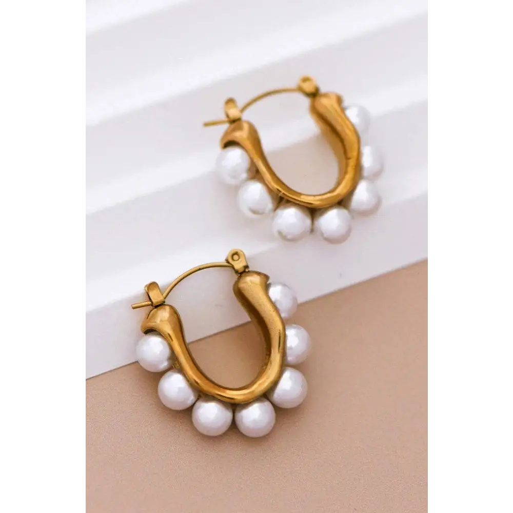 Mia Accessories - 18K Gold Plated Waterproof Stainless Steel Hoop Earrings - 7019 S0OX3T7019