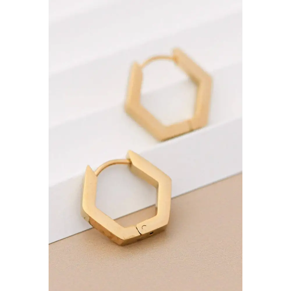 Mia Accessories - 18K Gold Plated Waterproof Stainless Steel Hoop Earrings - 7121 S0OX3T7121