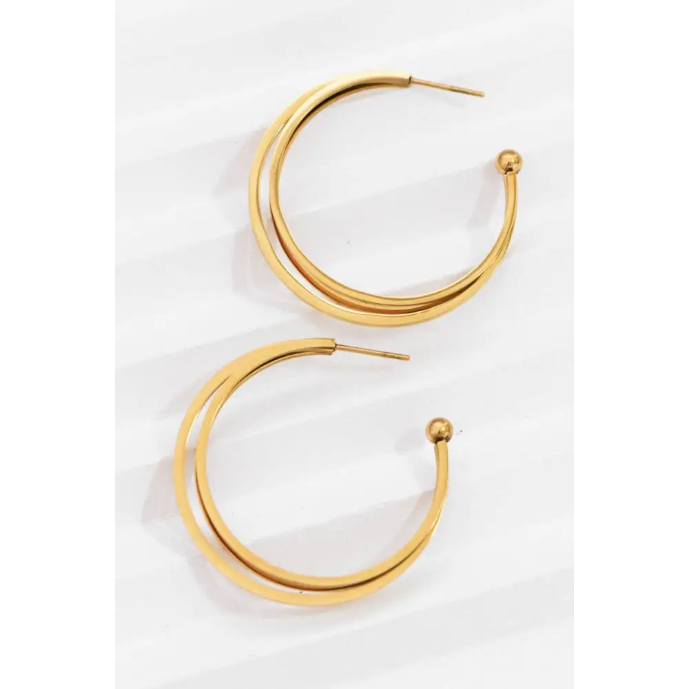 Mia Accessories - 18K Gold Plated Waterproof Stainless Steel Hoop Earrings - 7132 S0OX3T7132