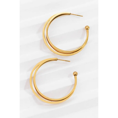 Mia Accessories - 18K Gold Plated Waterproof Stainless Steel Hoop Earrings - 7132 S0OX3T7132