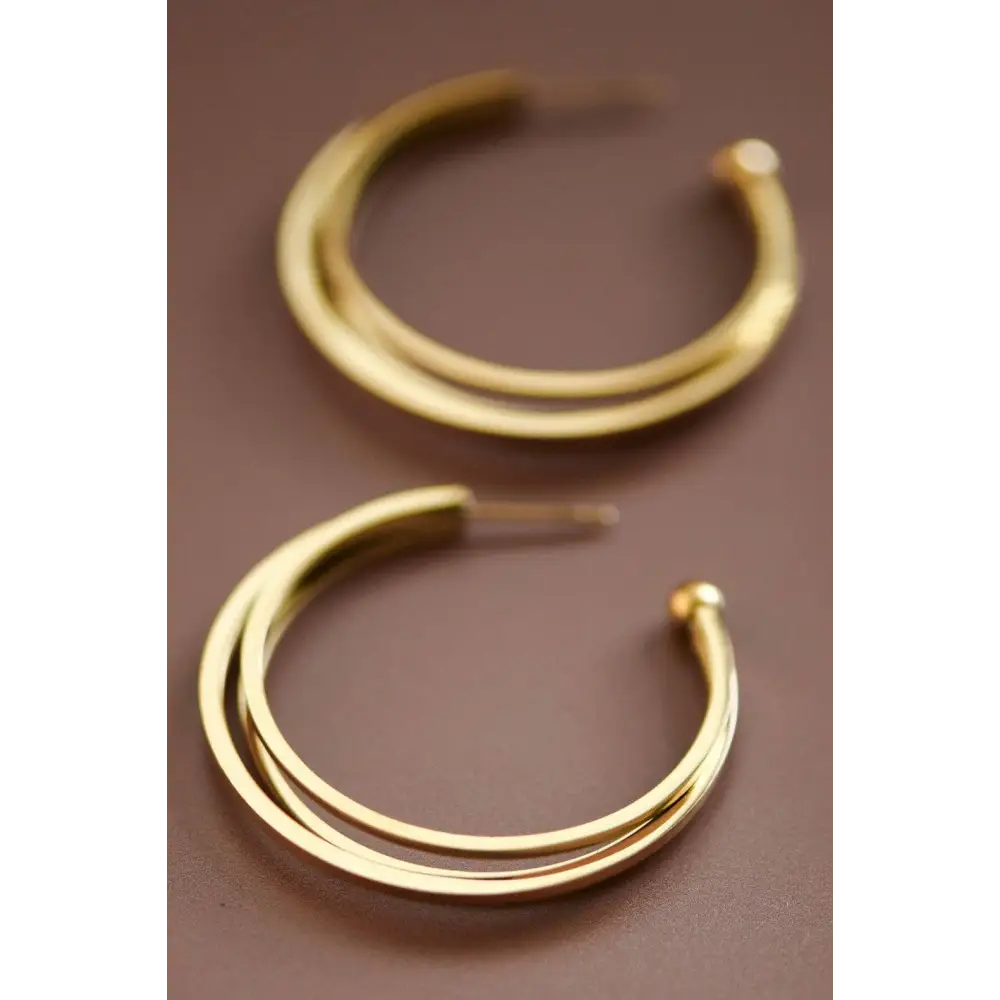 Mia Accessories - 18K Gold Plated Waterproof Stainless Steel Hoop Earrings - 7132 S0OX3T7132