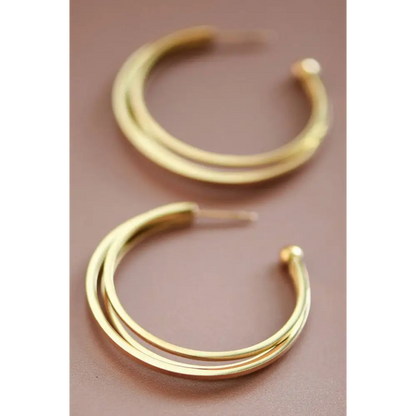 Mia Accessories - 18K Gold Plated Waterproof Stainless Steel Hoop Earrings - 7132 S0OX3T7132