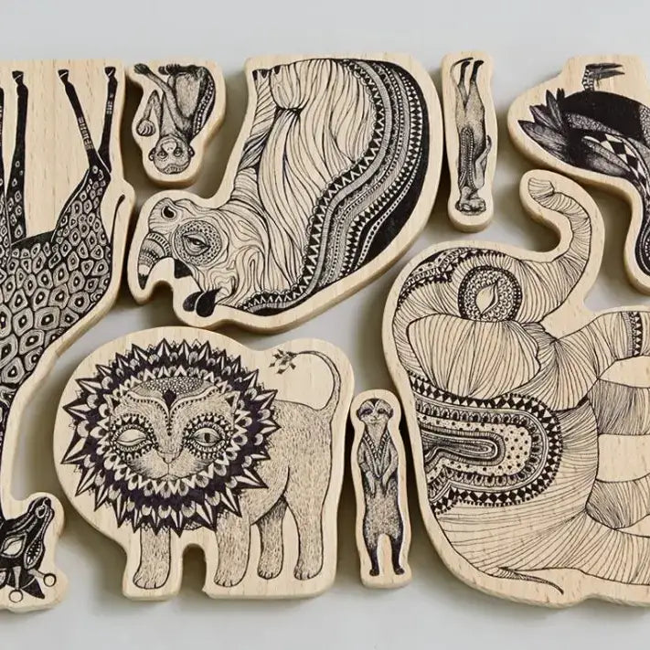 African Wooden Animals - PABOOM