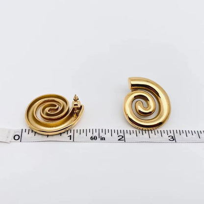 Mio Queena - Conch Shape 18K Gold Plated Stainless Steel Earrings - FGS