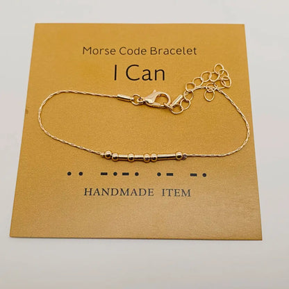 Mio Queena - ’Fuck off’ Handmade Golden Morse Code Bracelets